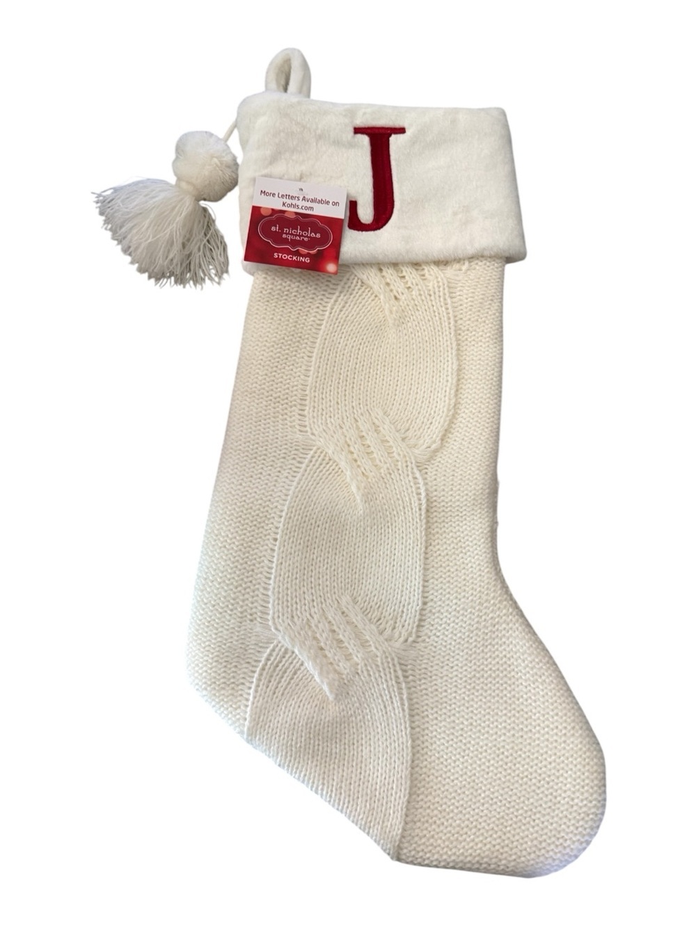 St Nicholas Square J Knit Stocking NWT
